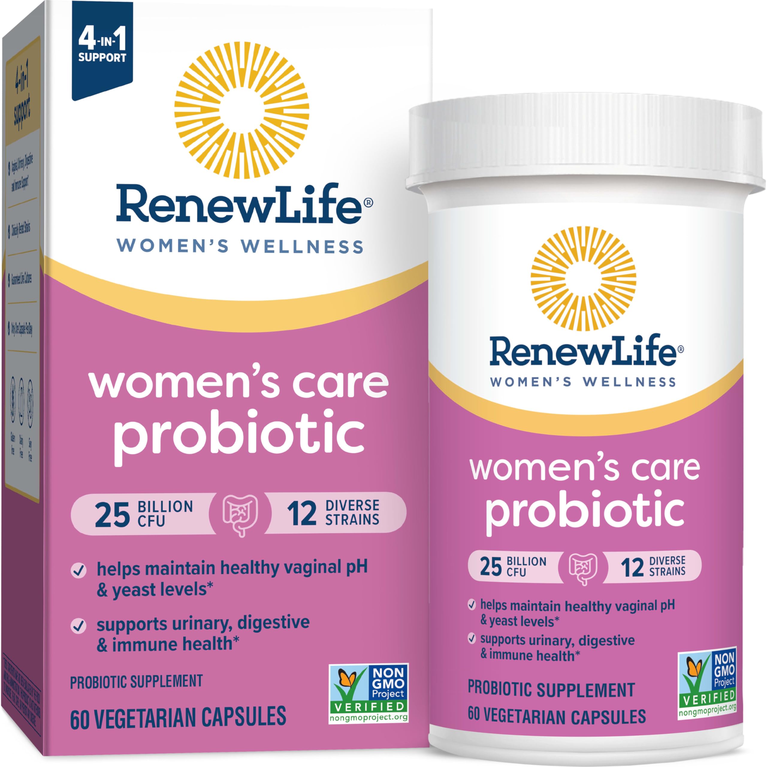 Lifestyle shot of daily use with Renew Life probiotic.