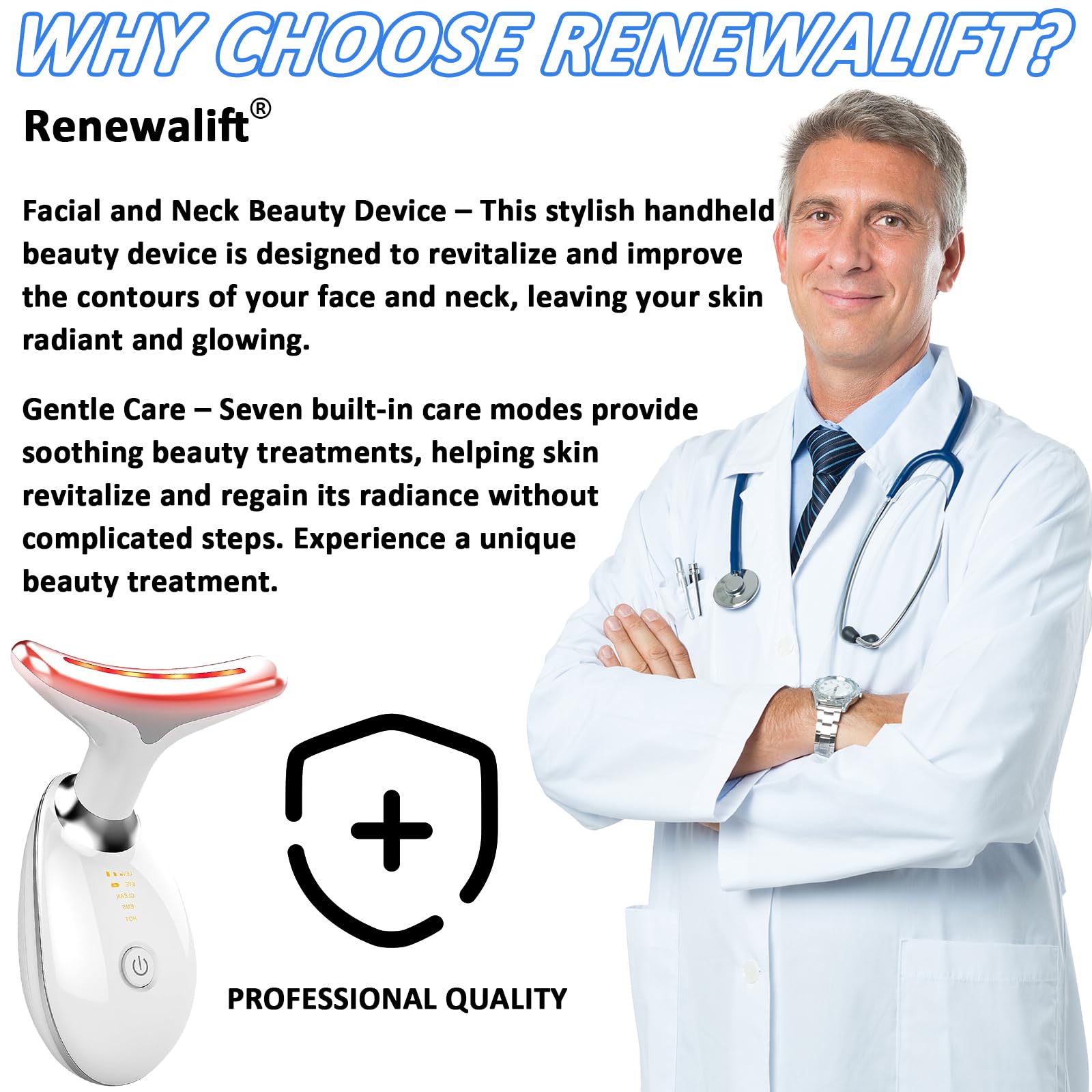 Renewalift seven-color LED therapy supports versatile skin care routines.
