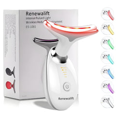 Renewalift seven-in-one red light therapy for face and neck enhances skin radiance.