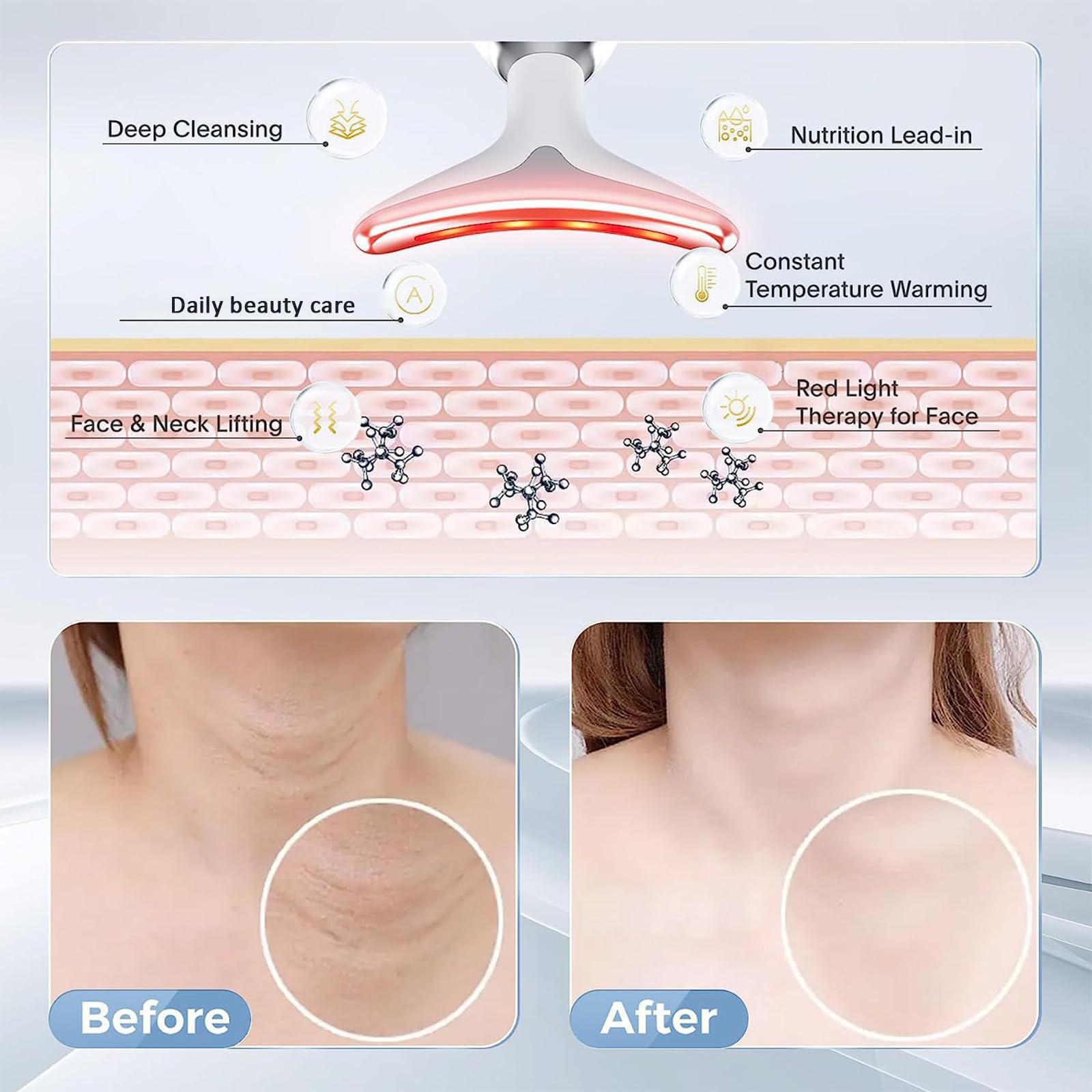 Renewalift soft vibration massage aids serum absorption for smoother application.