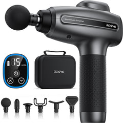 RENPHO Active C4 Massage Gun front view for easy, targeted muscle relief.