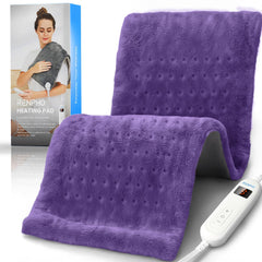 RENPHO electric heating pad in violet with large 12x24 inch coverage.