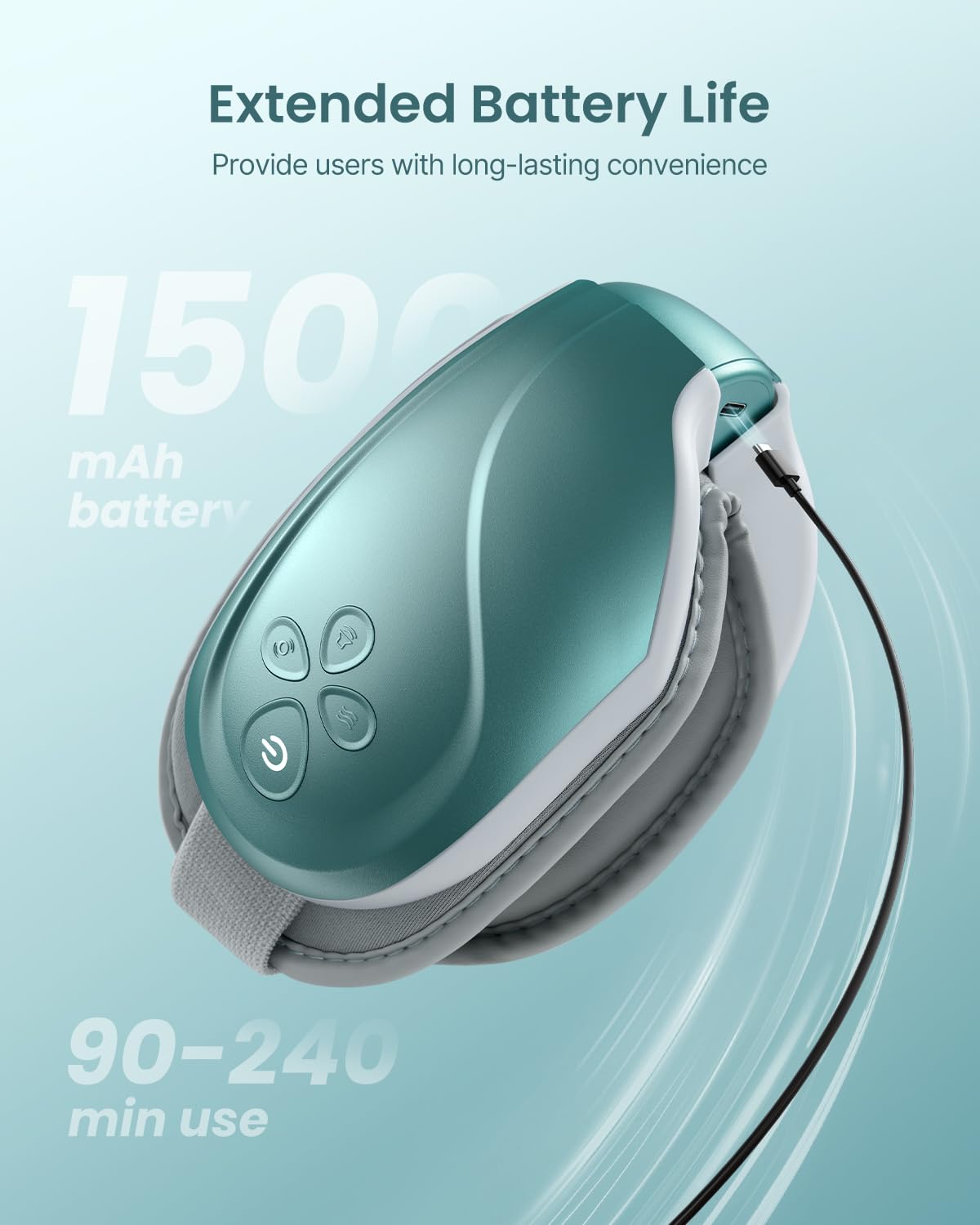 180-foldable design of RENPHO Eye Massager fits easily in your bag for travel.