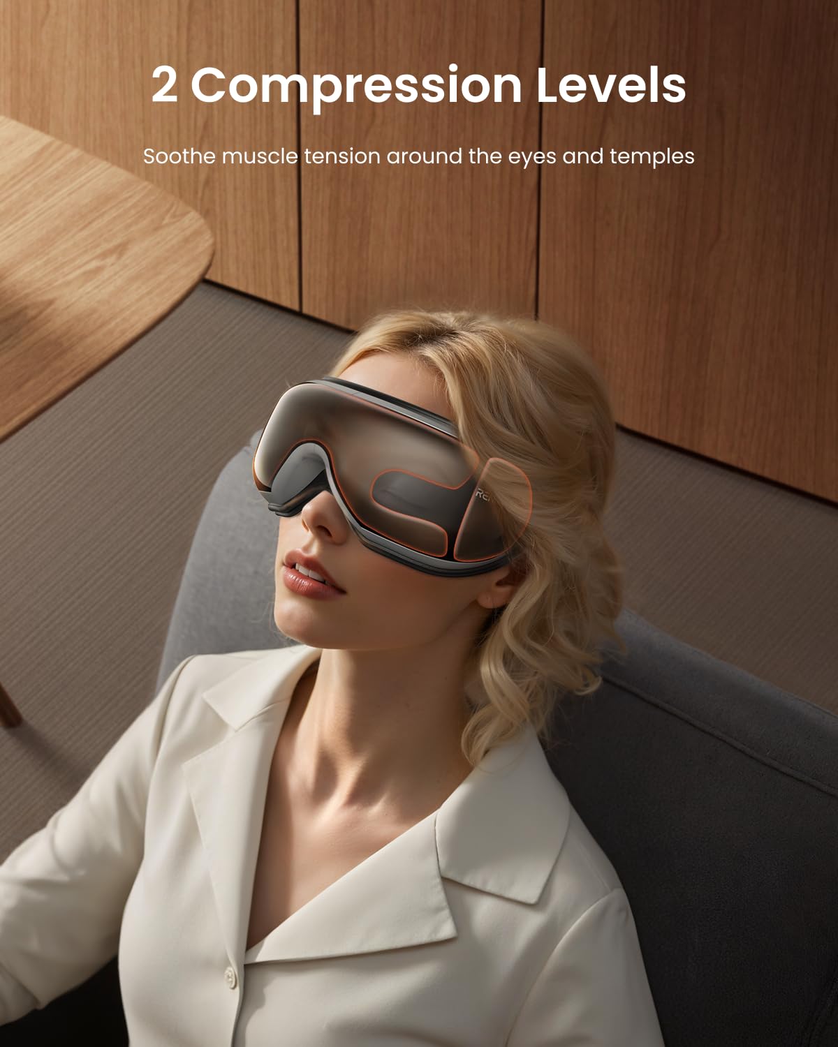 RENPHO eye massager with built-in Bluetooth speakers for relaxing music during use.