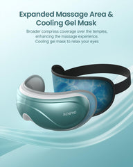 Ergonomic RENPHO Eye Massager with adjustable headband fits most users for personalized comfort.