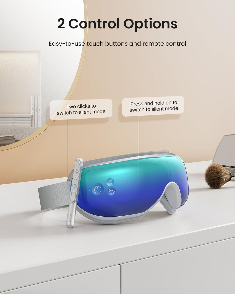RENPHO Eyeris 1 eye massager folded design for travel-friendly portability.