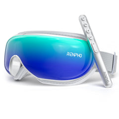 RENPHO Eyeris 1 eye massager with remote control for easy mode switching and relaxation.
