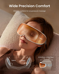 RENPHO Eyeris Calina headband adjustment shows secure, comfortable fit.