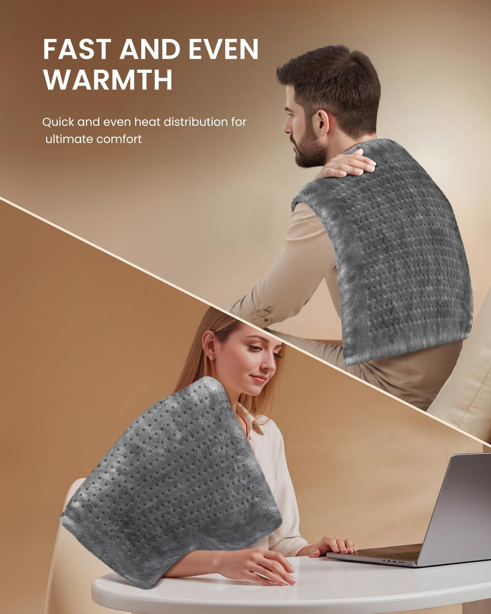 RENPHO heating pad with auto-off safety feature for worry-free use.