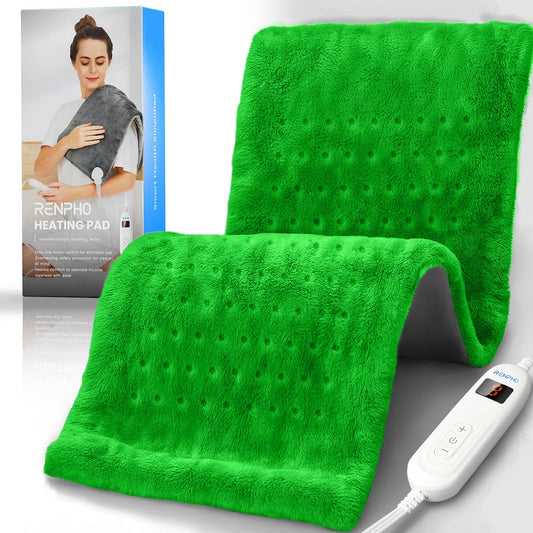 RENPHO heating pad back-pain 12x24 provides fast warmth for sore muscles.