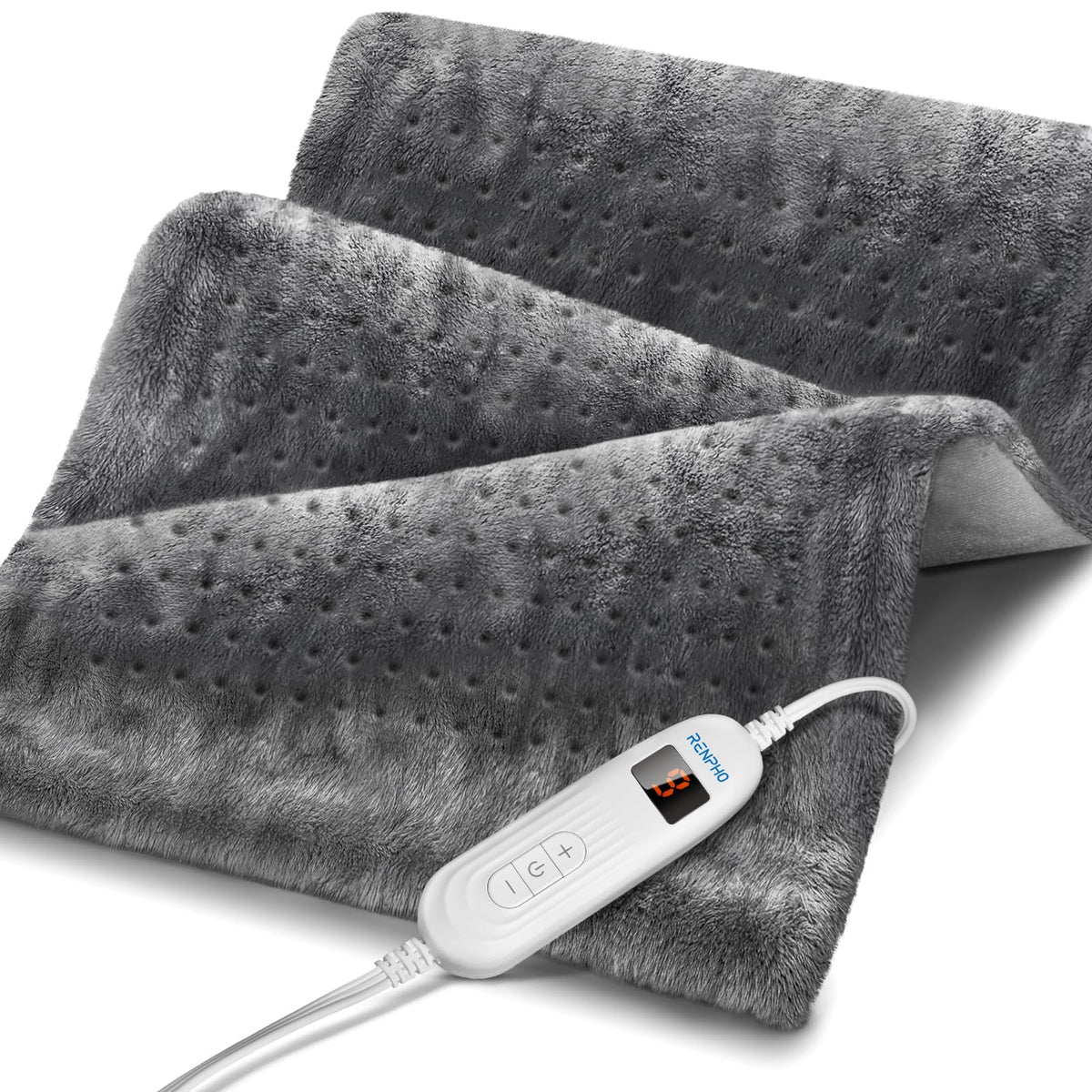 RENPHO heating pad with full back coverage for broad warmth and comfort.