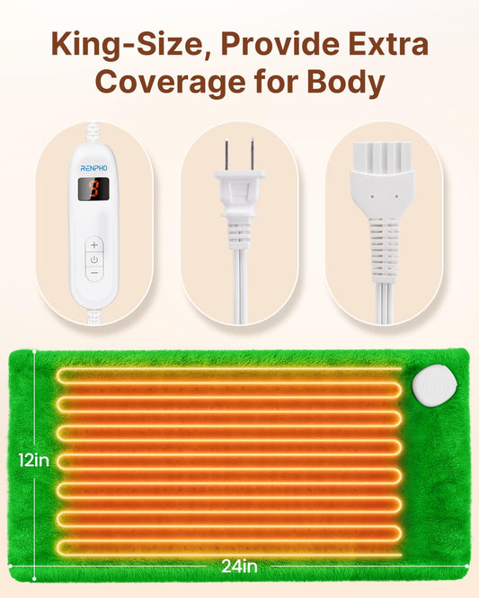RENPHO heating pad neck-shoulder coverage delivers comforting heat for tense shoulders.