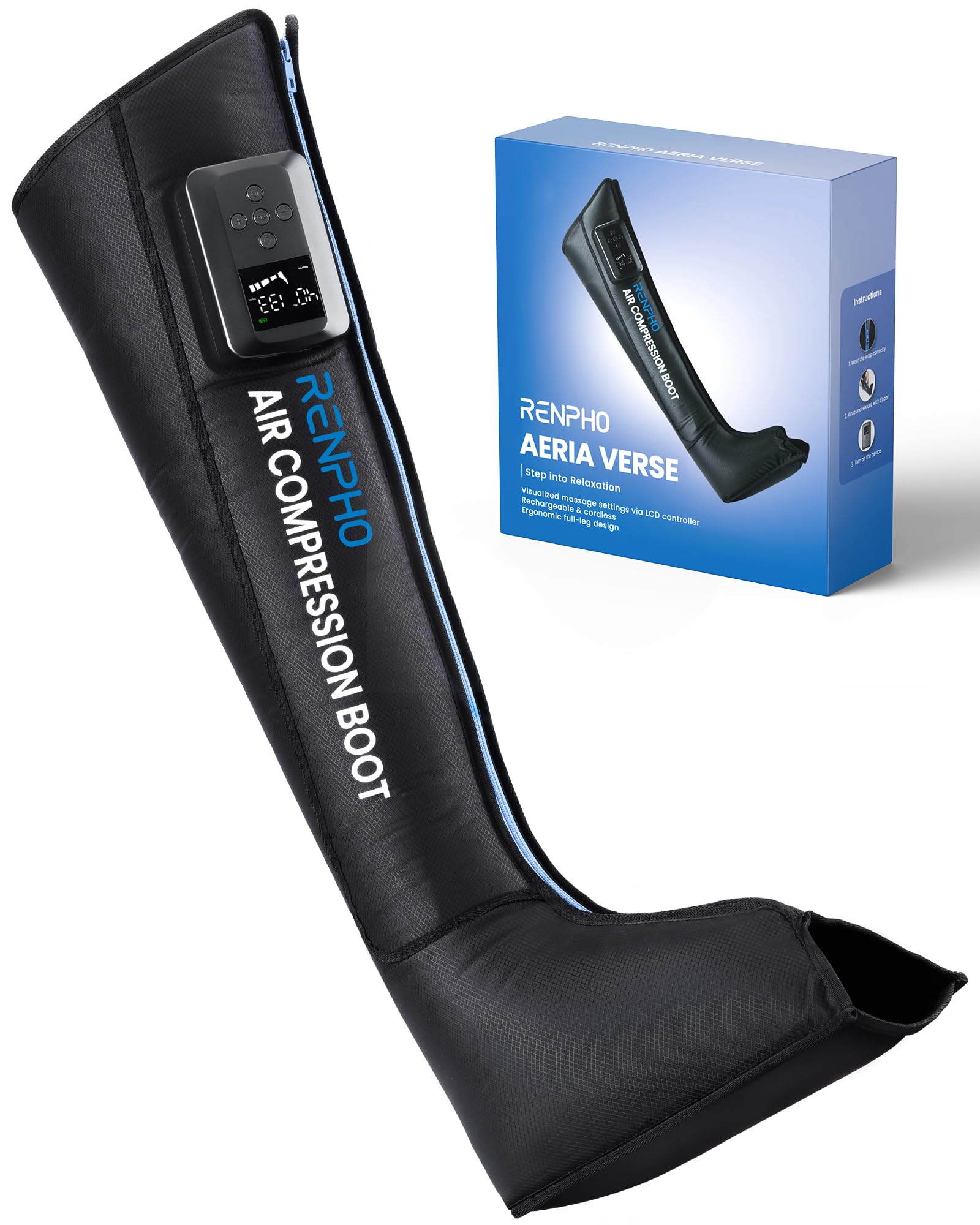 RENPHO Leg Massager with full coverage and zipper for all-leg relief