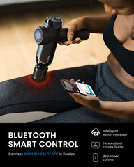 RENPHO Power+ Thermacool massager showing 12mm amplitude for deep tissue work