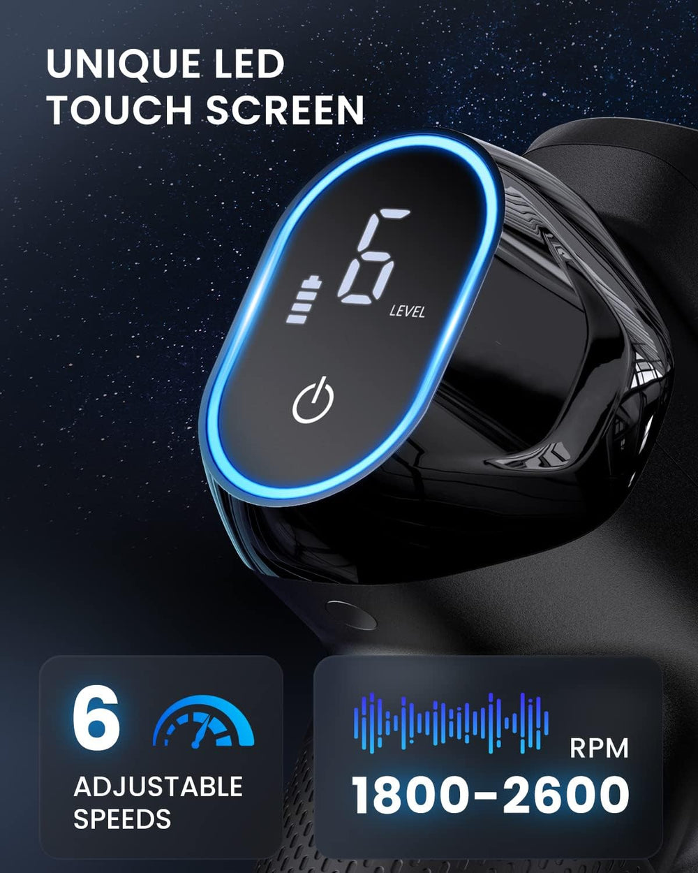 Renpho deep tissue massager charges via USB-C for flexible on the go power.