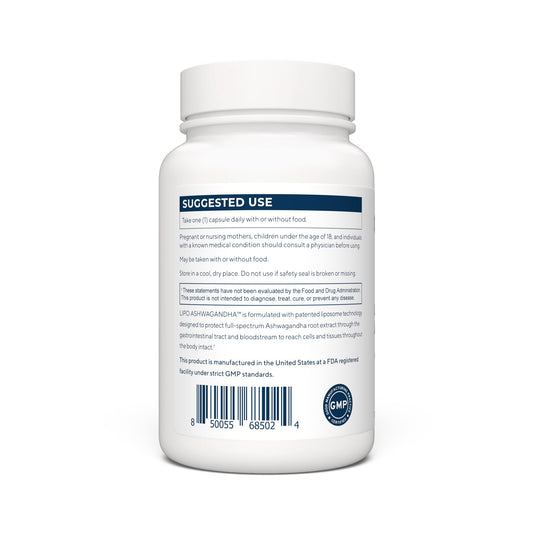 Renue By Science Ashwagandha liposomal bottle highlighting high-strength 200 mg per serving for daily use.