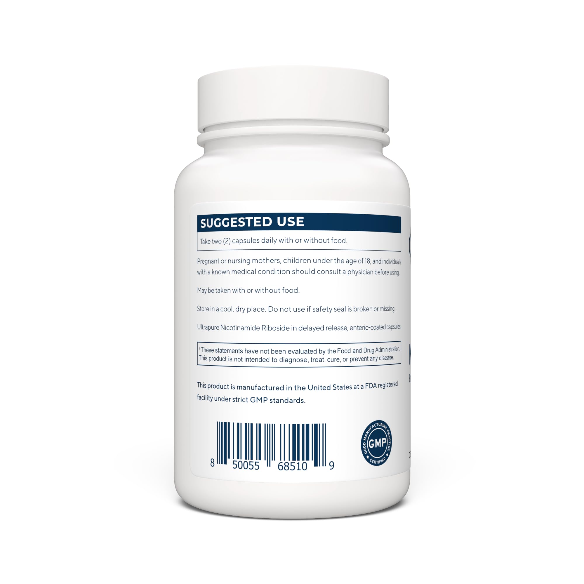 Detail of enteric coating on Renue By Science NR capsules indicating improved stomach acid resistance.