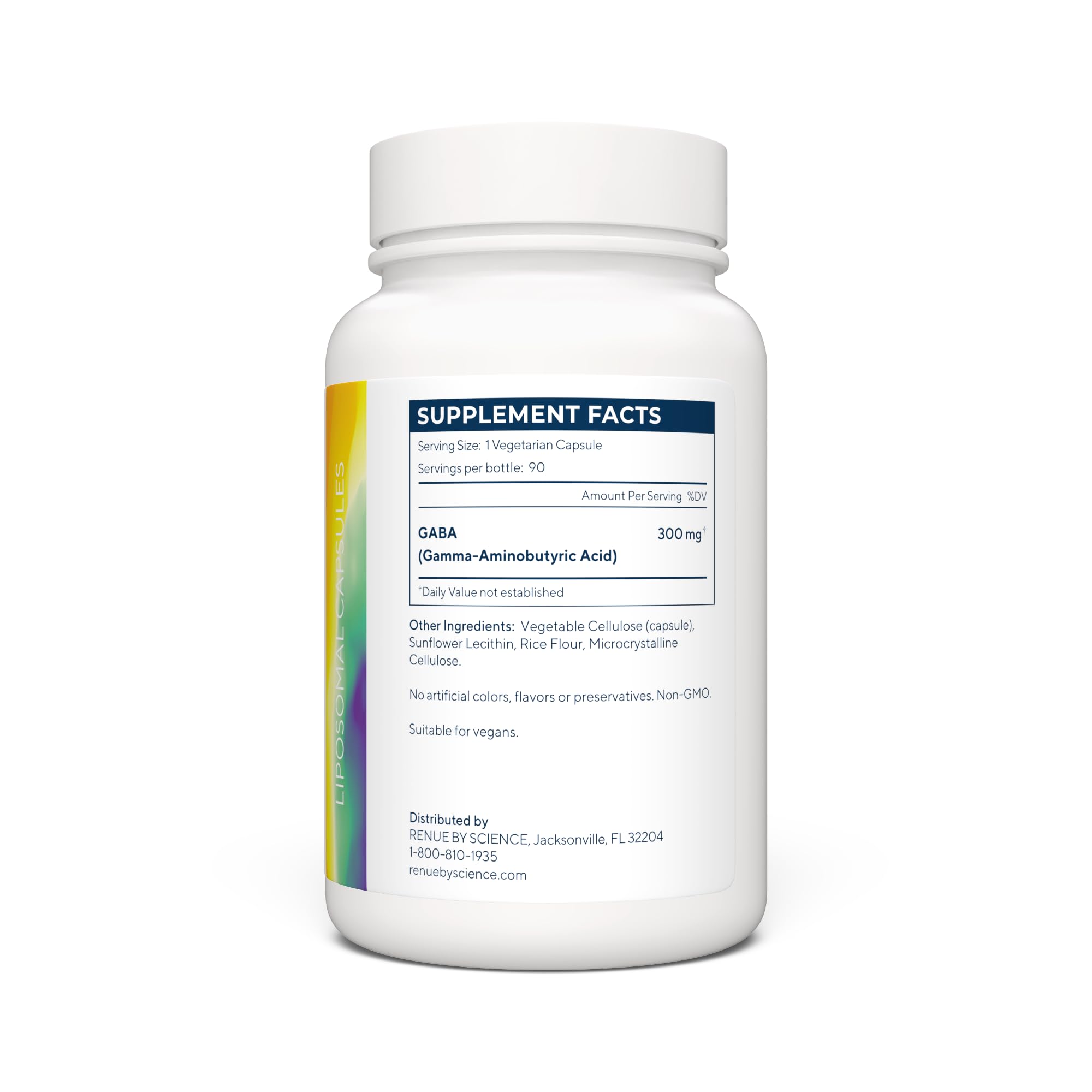 Renue By Science GABA front label emphasizes 300 mg per serving