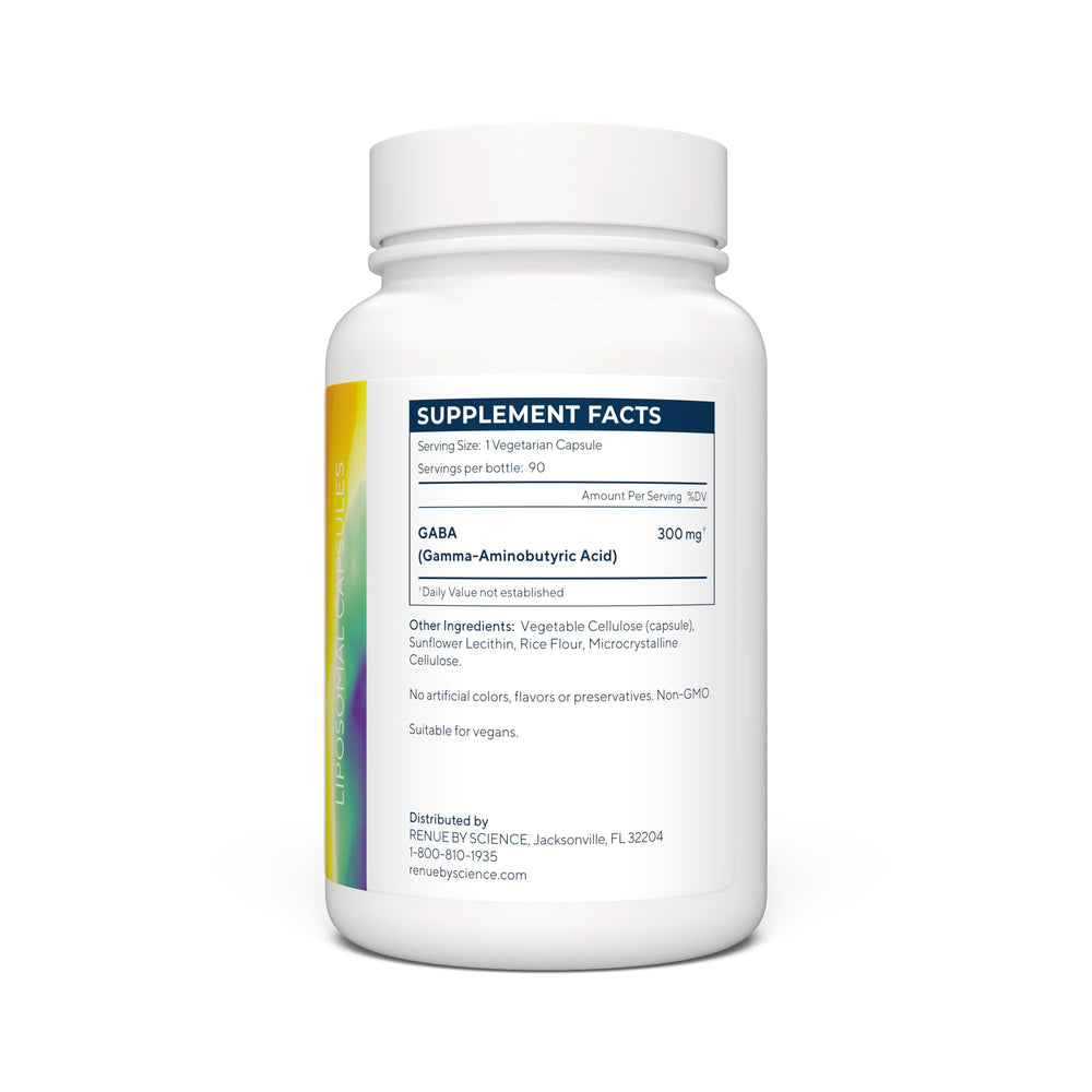 Renue By Science GABA front label emphasizes 300 mg per serving