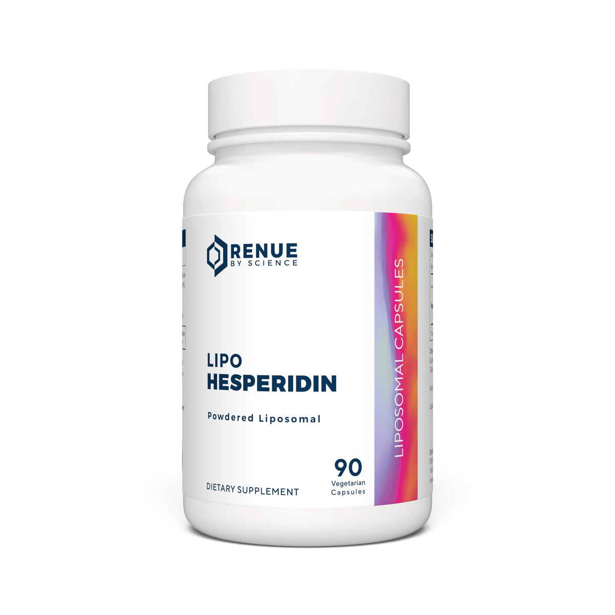 Renue By Science Hesperidin bottle pour demonstrates easy daily dosing with liposomal delivery.