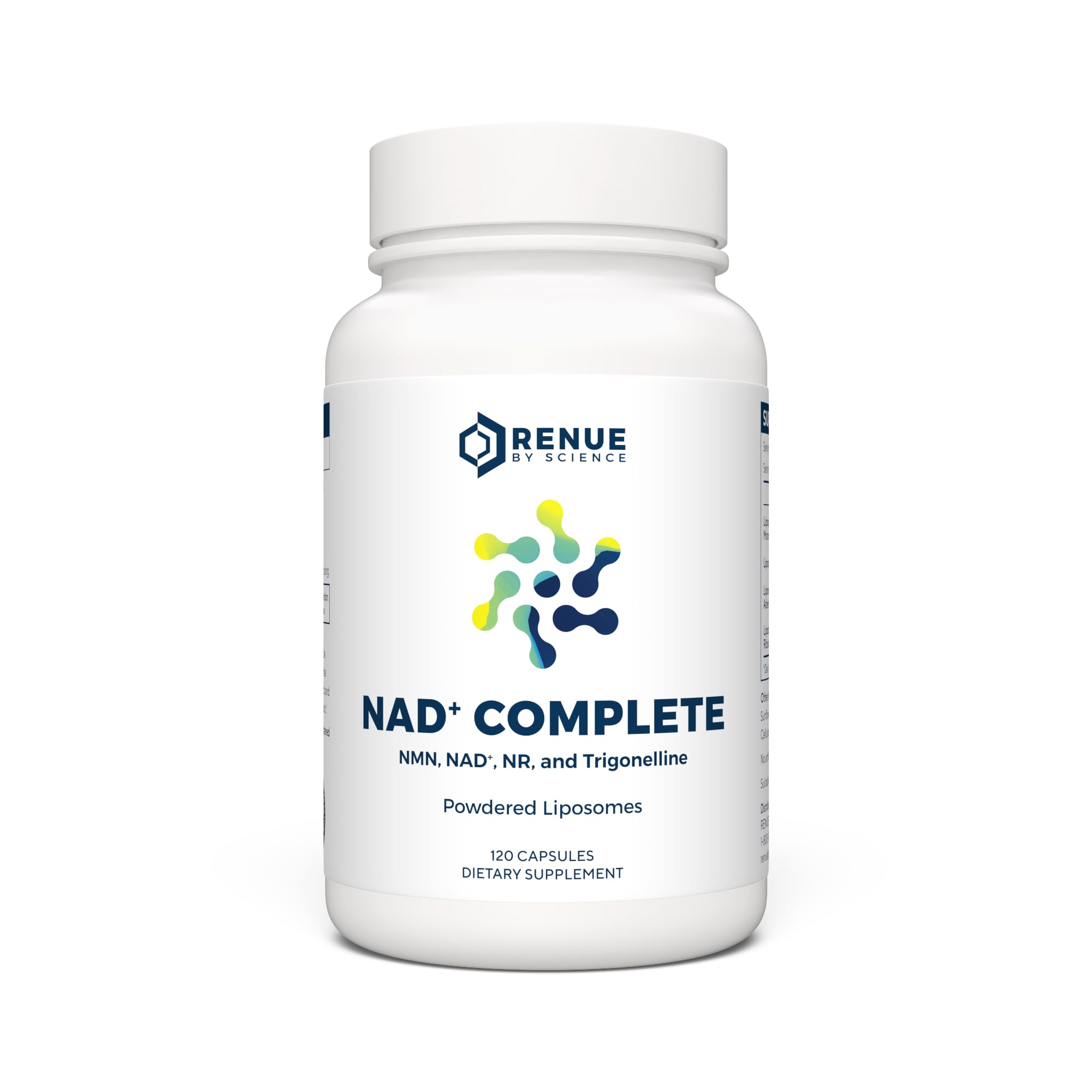 Renue By Science NAD+ Complete bottle with liposomal capsules for improved absorption and daily vitality