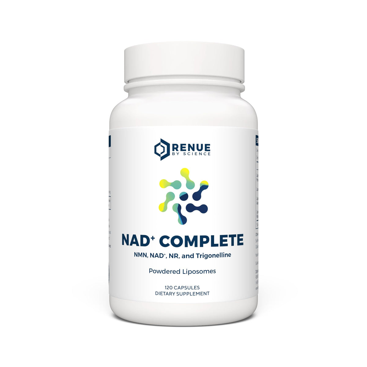Renue By Science NAD+ Complete bottle with liposomal capsules for improved absorption and daily vitality