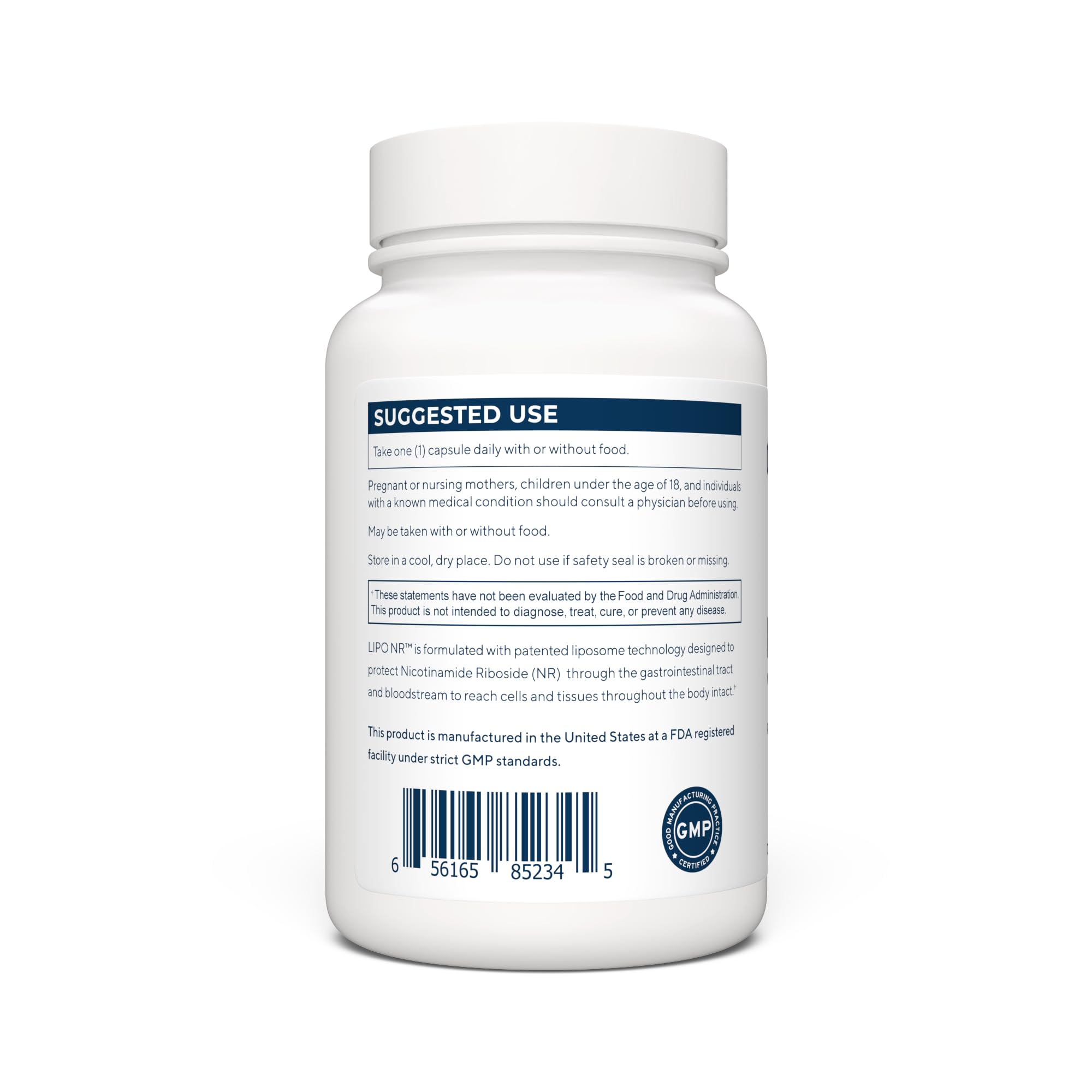 Renue By Science Nicotinamide Riboside capsules closeup with liposomal delivery for absorption