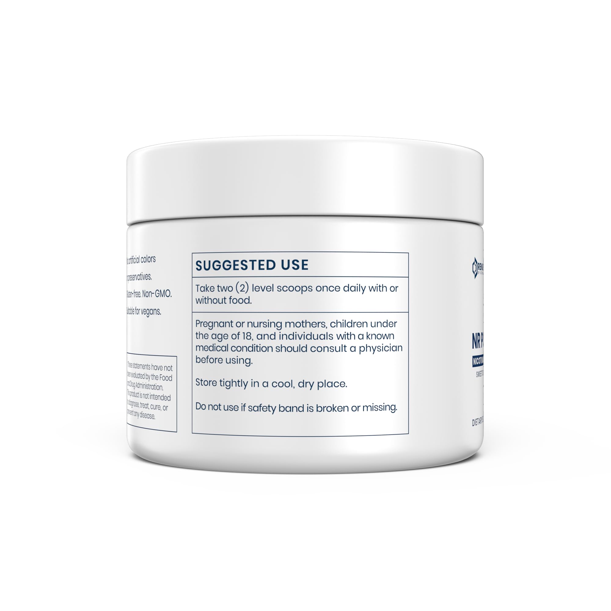 Renue By Science NR powder scoop enables precise dosing for consistent use.