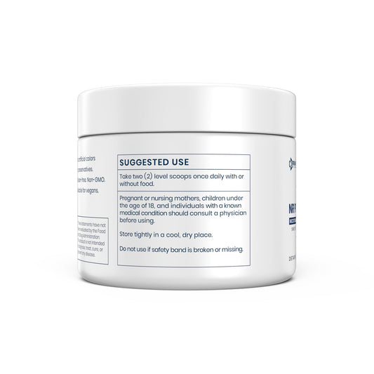 Renue By Science NR powder scoop enables precise dosing for consistent use.