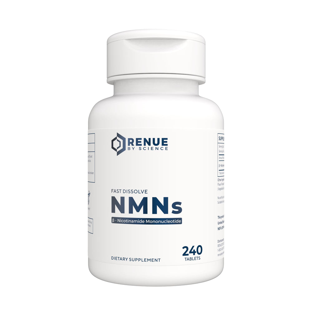 Renue By Science NMN fast-dissolve tablets for quick absorption.