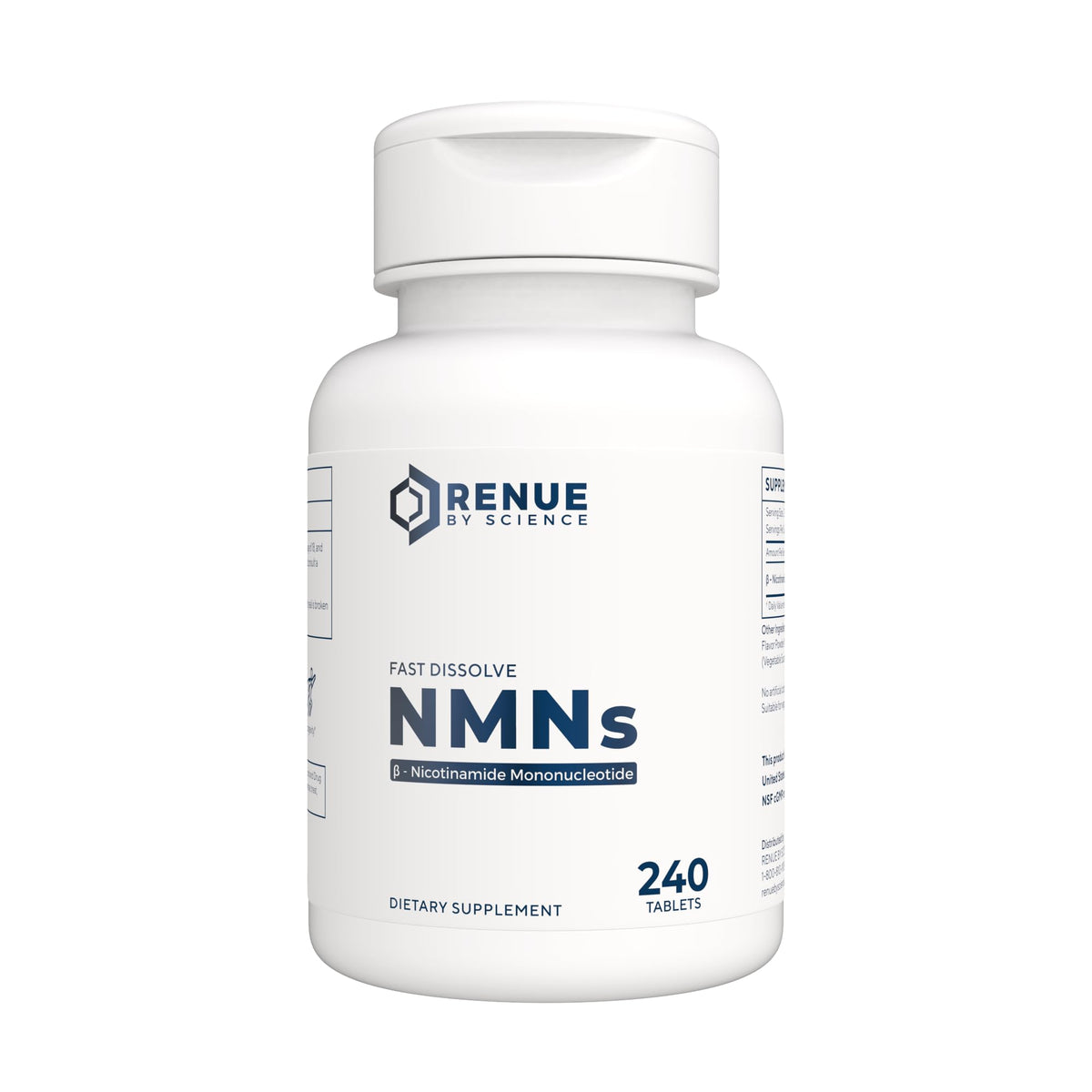 Renue By Science NMN fast-dissolve tablets for quick absorption.