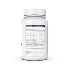 Renue By Science Senolytique label detail emphasizing GMP and USA manufacturing quality