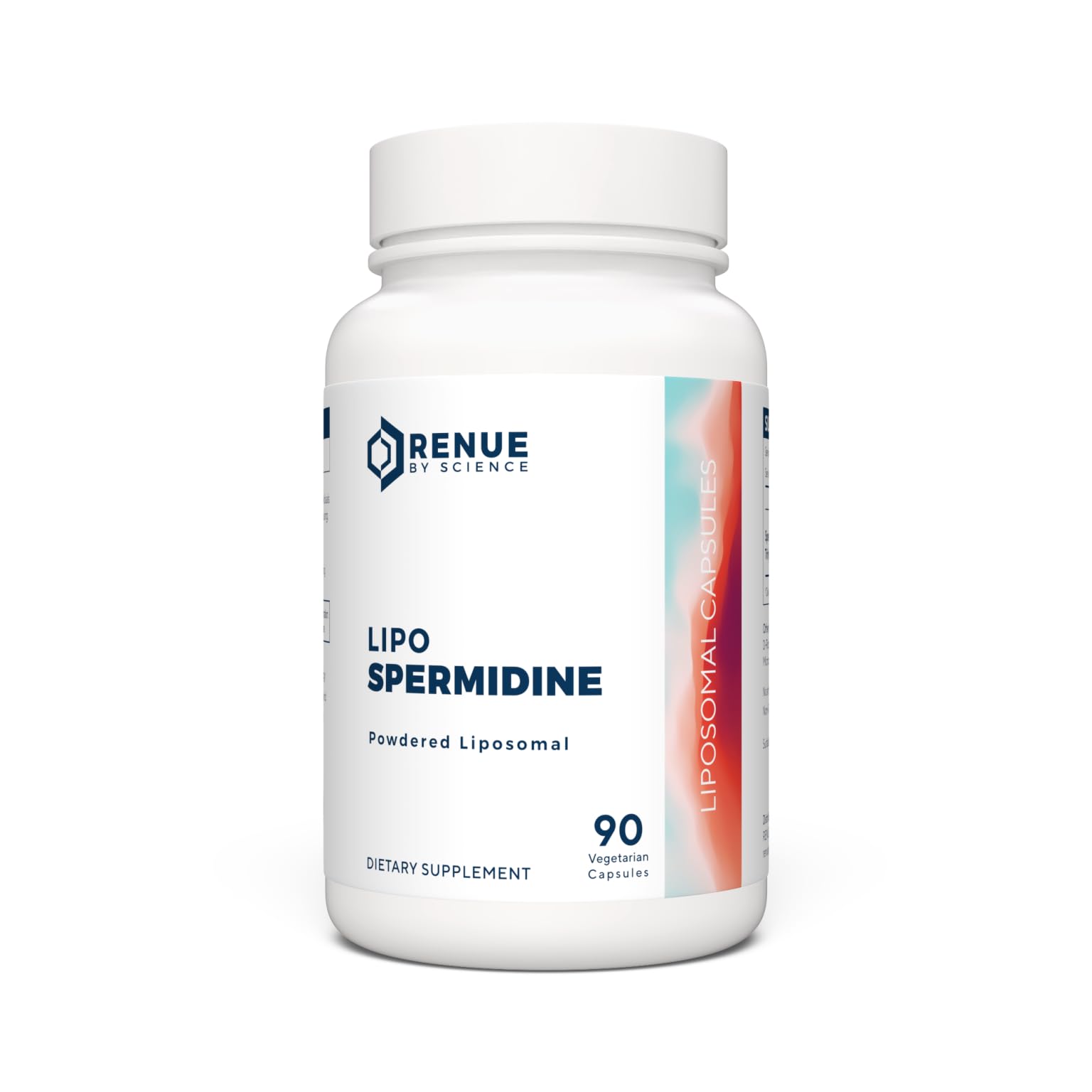 Renue By Science spermidine bottle with 90 capsules for daily autophagy support.