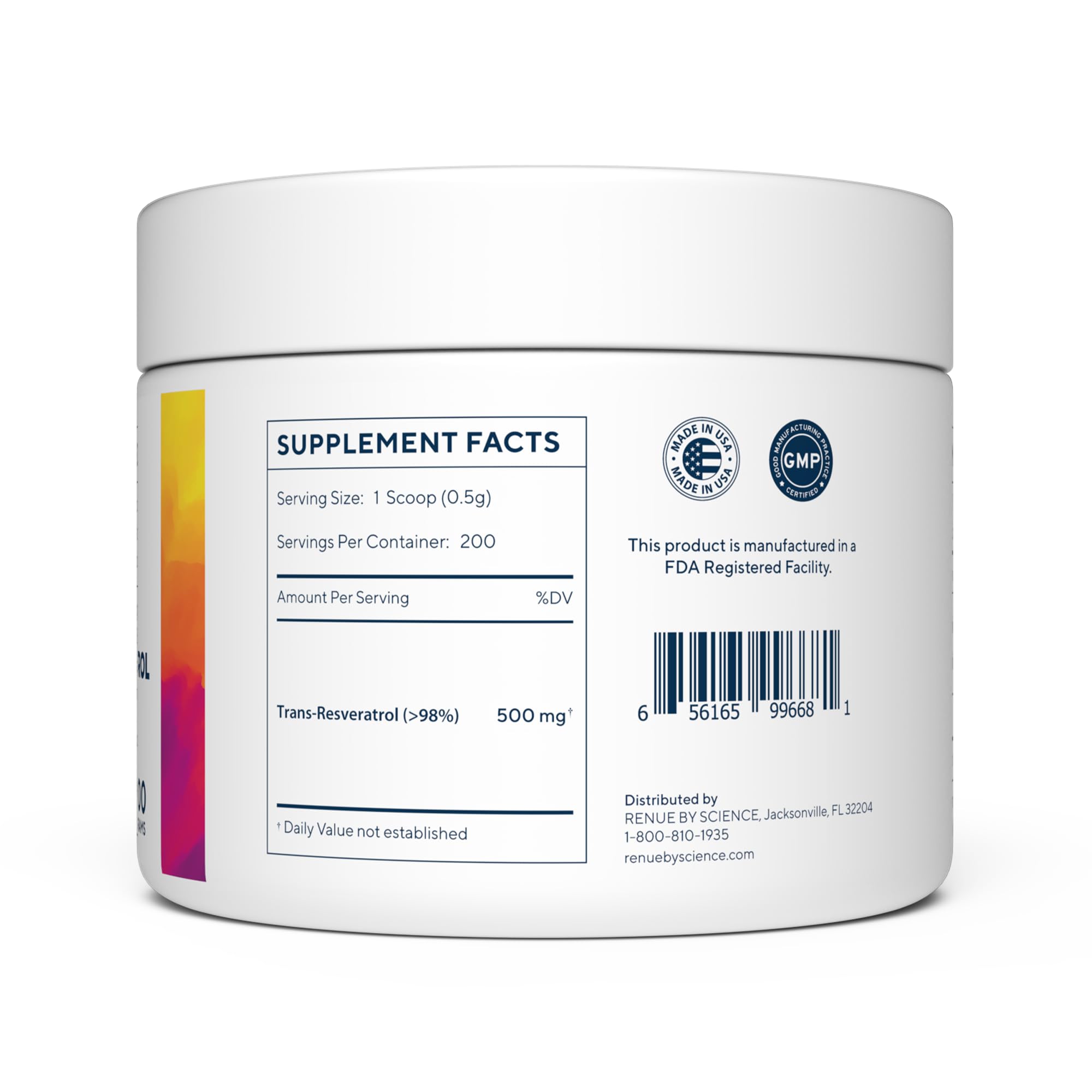 Renue By Science trans-resveratrol powder pour showing high bioavailability
