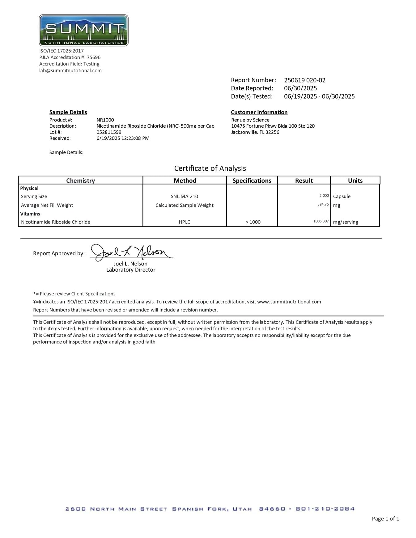 Renue By Science product label emphasizing USA-made GMP quality and third-party testing.