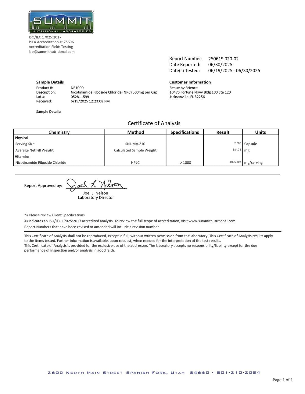 Renue By Science product label emphasizing USA-made GMP quality and third-party testing.