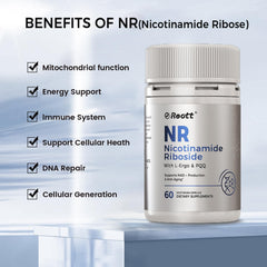 REOTT NR label close-up highlighting NAD+ boosting potential