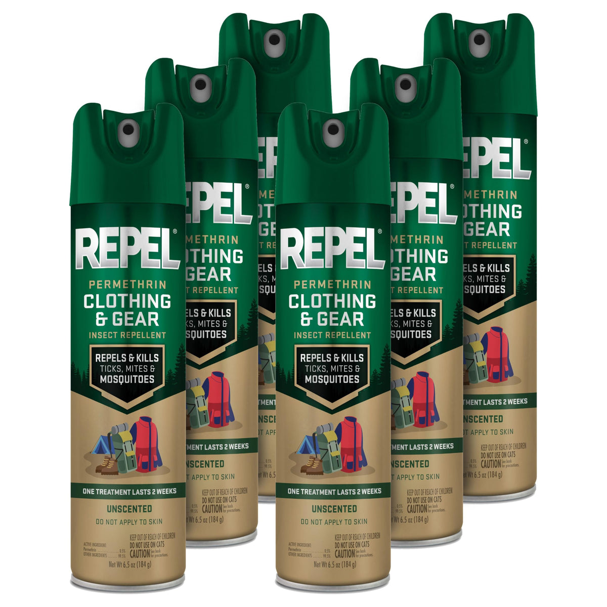 Repel Permethrin aerosol can for clothing and gear protects outdoors.