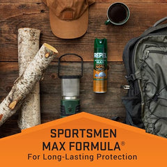 Repel Sportsmen Max demonstrates easy, even application from the can.