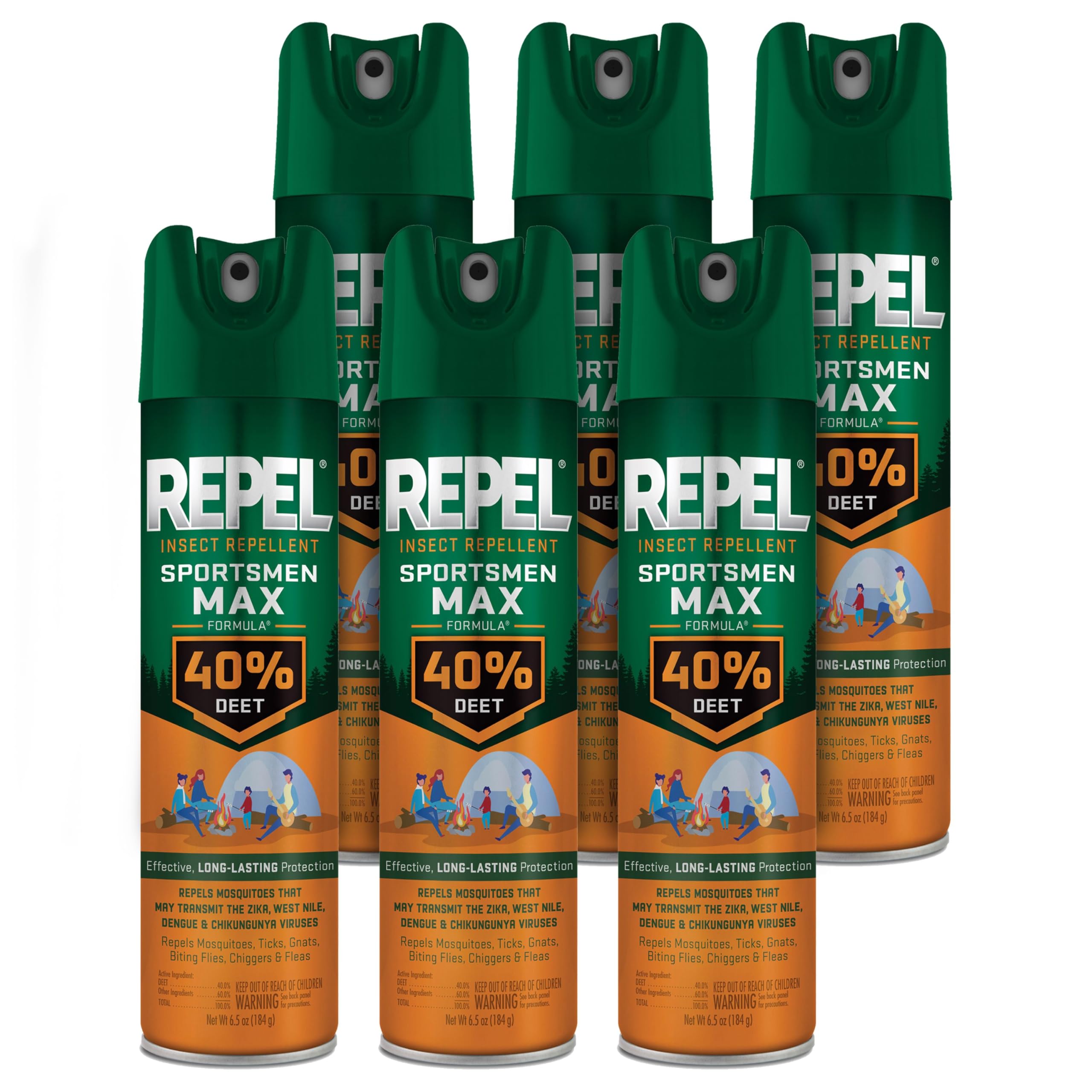 Repel Sportsmen Max Formula 40% DEET aerosol can for outdoor protection from mosquitoes.