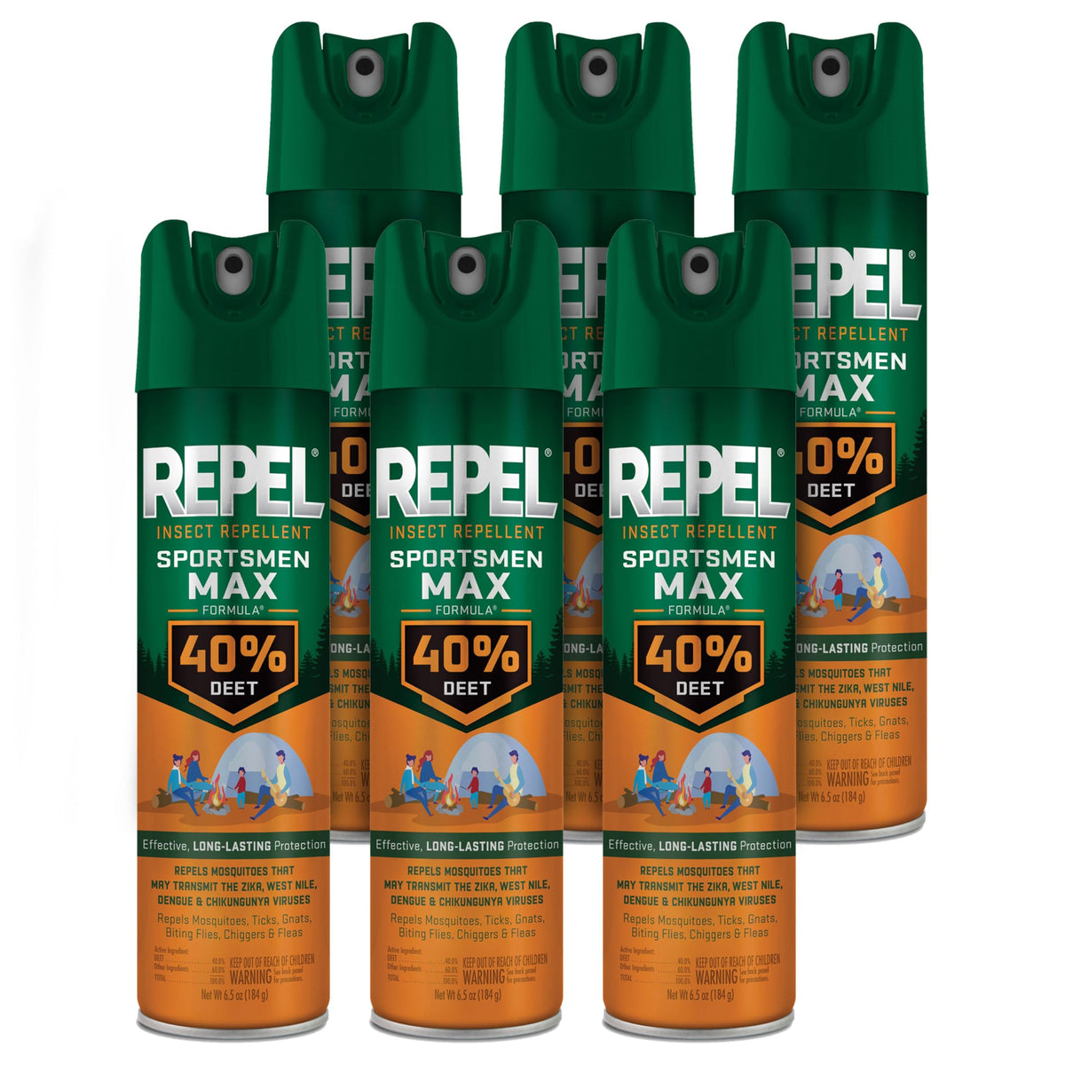 Repel Sportsmen Max Formula 40% DEET aerosol can for outdoor protection from mosquitoes.