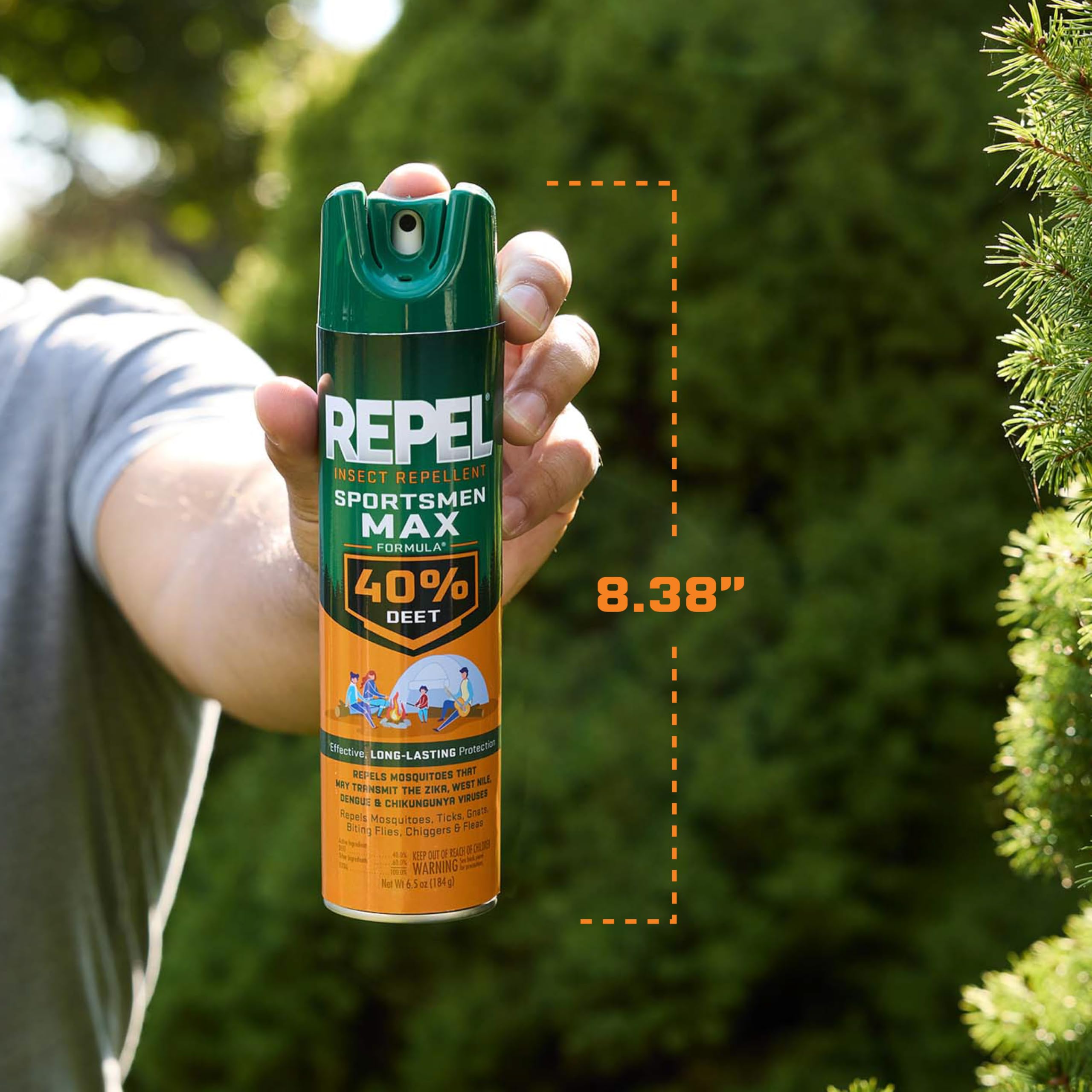 6.5-ounce Repel Sportsmen Max is convenient for hiking and camping.