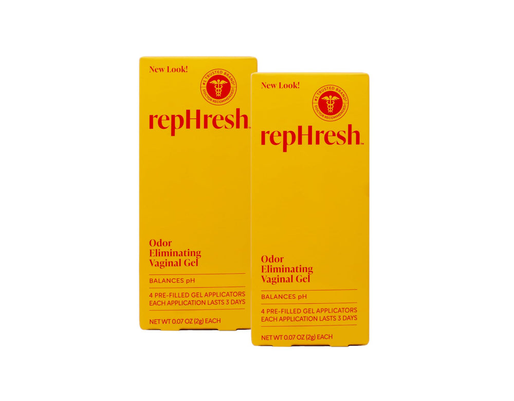 RepHresh Vaginal Gel box front showing pack of two for a 12-day supply.