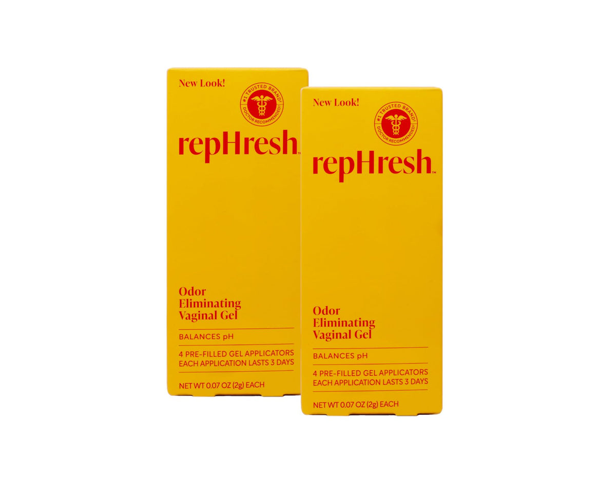 RepHresh Vaginal Gel box front showing pack of two for a 12-day supply.