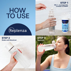 Mixing setup with Replenza for easy daily recovery on the go.