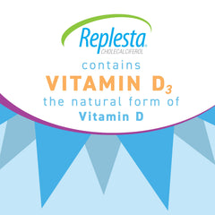 Back label detail with supplement facts and non-GMO information on Replesta NX.