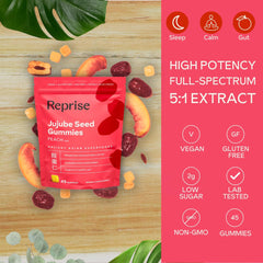 Close-up of Reprise Jujube Seeds Gummies peach flavor