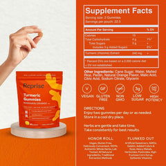 Reprise turmeric gummies daily-use scene with glass and citrus aroma