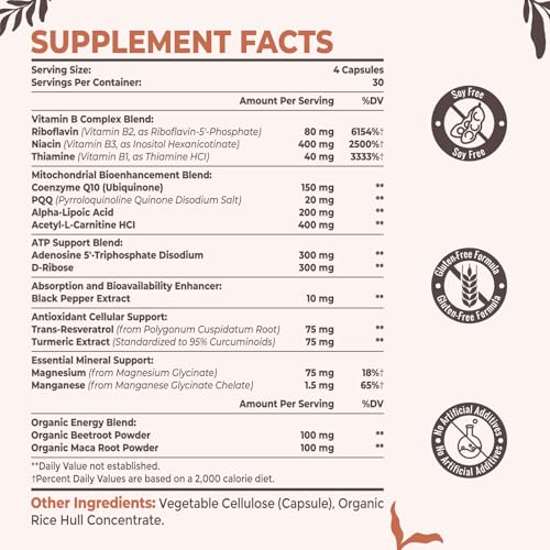 Resciency capsules close-up highlighting ATP and CoQ10 for endurance.