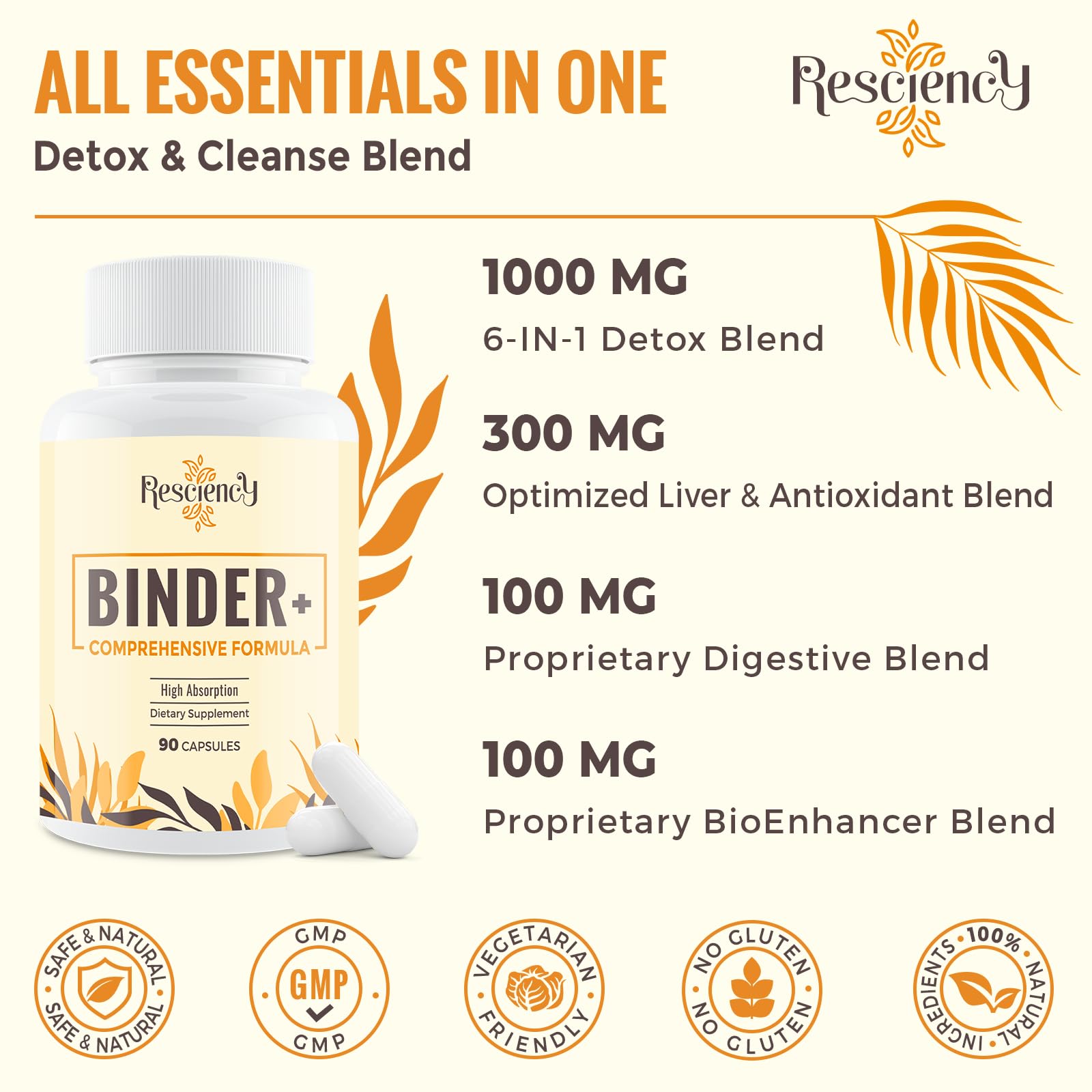Resciency Detox Binder zeolite clay powder sits in a dish, highlighting natural detox minerals for balance.